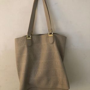 Cream colored Steve Madden tote bag